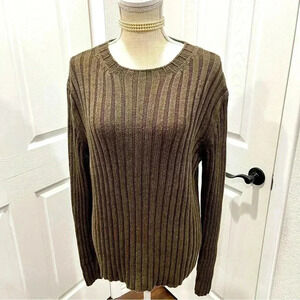 Banana Republic Brown Ribbed Crew Neck Sweater